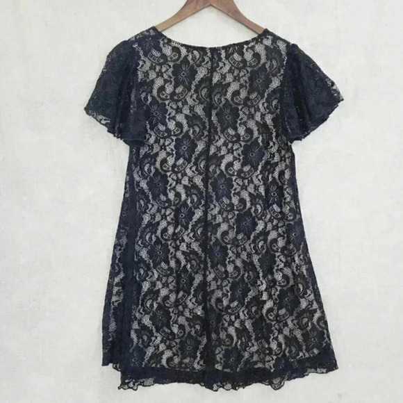 Umgee Lace Ruffle Short sleeve Mini Tent Dress M 425C - Picture 2 of 8